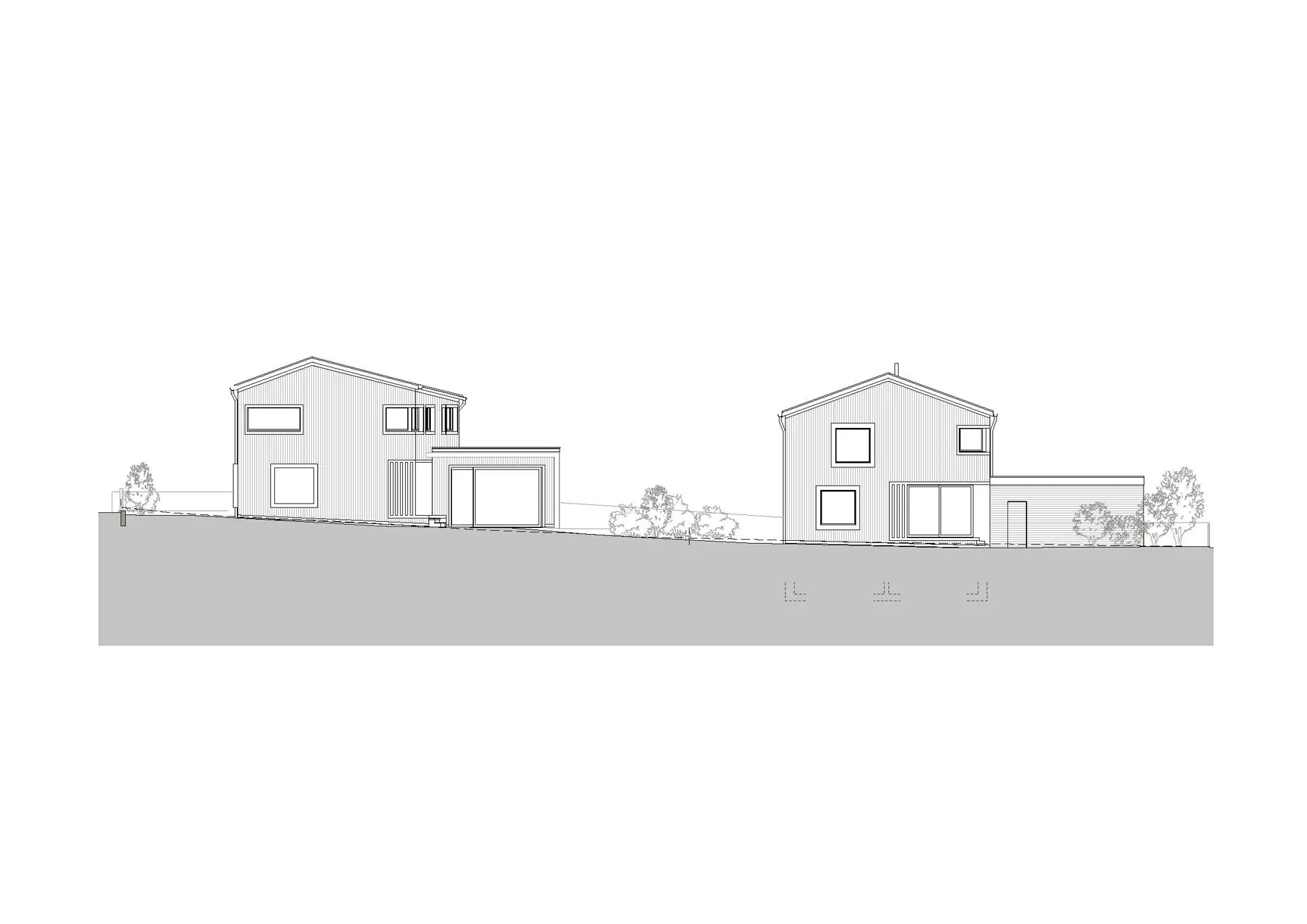 30_Neubau 2 Einfamilienhäuser Haldenstein_Ansicht Südwest